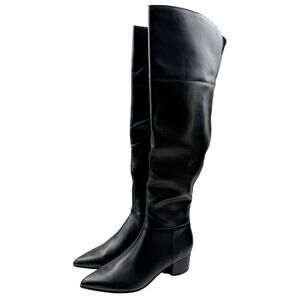 Nine‎ West Maner 3 Women's Size 8M Black Pointy Toe Over The Knee Boots NEW